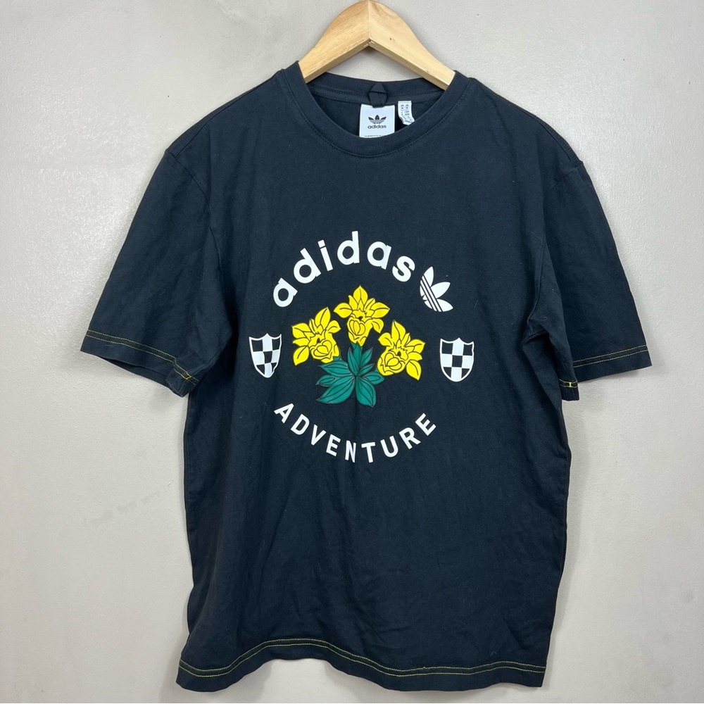 Adidas Originals Adventure Black and Yellow Stitched Short Sleeve